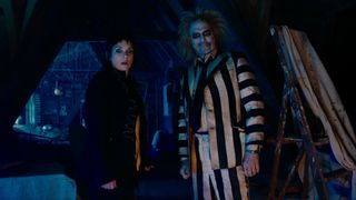 Winona Ryder and Michael Keaton in Beetlejuice Beetlejuice.